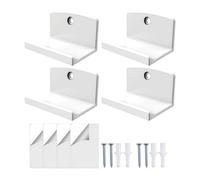 Record Wall Mount - 4 Piece Acrylic Display Rack, Clear Album Shelf Wall Mount, Floating Vinyl Holder | Picture Frames, Comic Book Collectibles, Kids Bookshelf Decor, Bedroom Living Room