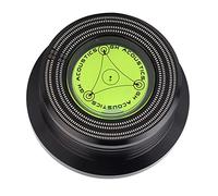 Record Weight Stabilizer,50/60Hz Record Weight Bubble Level Speed Detection Disc Record Stabilizer Clamp Made of Aluminum Alloy (Black)