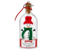 Recordable Christmas Tree in a Bottle, Voice Message Glass Ornament | Voice Recording Message Bottle, Handcrafted Snow Tree Scene, Glass Christmas Keepsake for Festive Home Decor