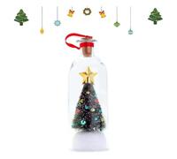 Recordable Christmas Tree Message in a Bottle, Bottle Tree Ornament Gift,Glassbottle tree ornament records your little one's voice, a sentimental with snowy scene and playback，1PC