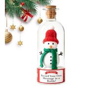 Recordable Christmas Tree Message in a Bottle Ornament-Glass-Snowman | Built-In Voice Recorder With Mini Snowy Scene, Sentimental Holiday Keepsake for Hanging Tree Decor Meaningful Gift