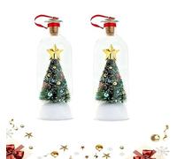 Recordable Christmas Tree Voice Ornament,Christmas Tree Message In A Bottle,Snowy Scene in Nostalgic Message Bottle with Playback Cork,Christmas Decoration,For Family & Friends Festive Gift (2 pcs)