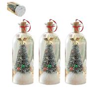 Recordable Christmas Tree Voice Ornament, Recording Message Bottle, Snowy Scene in Nostalgic Message Bottle with Playback Cork, Unique Christmas Festive Gift for Distant Loved Ones (3Pcs)