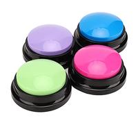 Recordable Multifunctional Dog Communication Buttons, Clear Recording for Dogs Cats Pets Training, 4pcs Record Sound Buttons for Party Games, ABS Material (4 X Record Talking)