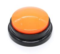 Recordable Sound Button Communication Interactive Toy Recorder Playback Talking Puppy Kitten Recording Voice Button for Kids Learning (Orange)