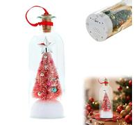 Recordable & Voice - Activated Christmas Tree Message in A Bottle - Snowy Scene Nostalgic Glass Ornament, Holiday Keepsake & Festive Gift for Family Home Xmas Party Decorative Bottles