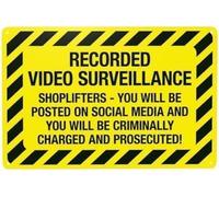 Recorded Video Surveillance Shoplifters On Social Media Vintage Warning Metal Sign Tin Signs Aluminum Sign For Outdoors Use Yard Farm Fence Home Wall Decor 12x16 Inch
