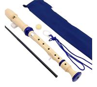 Recorder Flute Instrument Easy Adjustable Fingering ABS Eight Hole Clarinet Vertical Flute(6hole Blue)