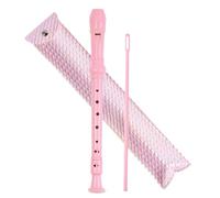 Recorder Flute Instrument High Notes Recorder For Beginners And Adults 8 Hole With Rod And Case(Flash Woven Pink2)