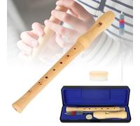 Recorder Instrument for Adults Kids Beginners, Baroque fingering C Key Soprano Wooden Recorder, Musical Instruments Flute Instrument, 2-piece Type Recorder With Hard Case, Cleaning Brush, Cork Paste