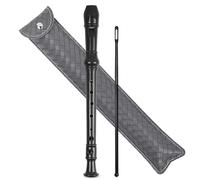 Recorder Instrument for Beginner Kids Adults,8-Hole Soprano Descant Recorder Music Flute with with Cleaning Rod & Leather Case For School Student Home Entertainment(2-Woven Grey)