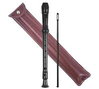 Recorder Instrument for Beginner Kids Adults,8-Hole Soprano Descant Recorder Music Flute with with Cleaning Rod & Leather Case For School Student Home Entertainment(2-Wood Light Brown)