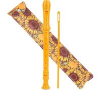 Recorder Instrument for Beginner Kids Adults,8-Hole Soprano Descant Recorder Music Flute with with Cleaning Rod & Leather Case For School Student Home Entertainment (2-Sunflower)