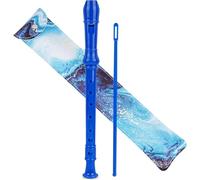 Recorder Instrument for Beginner Kids Adults,8-Hole Soprano Descant Recorder Music Flute with with Cleaning Rod & Leather Case For School Student Home Entertainment (2-Blue Quicksand)