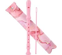 Recorder Instrument for Beginner Kids Adults,8-Hole Soprano Descant Recorder Music Flute with with Cleaning Rod & Leather Case For School Student Home Entertainment (2-Pink Splash-ink)
