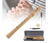 Recorder Instrument for Beginners, Solid Wood German fingering C Key Soprano Wooden Recorder, Musical Flute Instrument, Detachable 2-piece Type Recorder with Hard Case & Cleaning Kit (German)