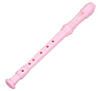 Recorders 6-hole detachable soprano recorder, German flute wind instruments for music lovers teaching, Cleaning stick + storage bag(Pink)