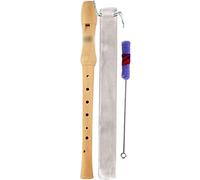 Recorders Beginners Learn German Recorders, Musicians Playing Baroque Recorders, 8-Hole Wooden Flute Instrument, with Velvet Bag+Cleaning Stick+Lanyard (Color : Wood Color, Size : German)