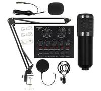 Recording Microphone Set - Multipurpose Gear, Electronic Voice System, Wired Music Device | Adjustable Frequency Joint, Acoustic Production Tool For Social Media Desktop PC Laptop Office Area.