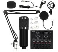 Recording Microphone Set - Streaming Kit, Professional Audio Gear | User Friendly Studio Microphone Bundle, Podcast Condenser Set for Singers Anchors Live Streaming Recording Content