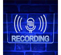 Recording On Air Neon LED Light Sign | Multicolour Hanging Wall Display for DJ Booth, Music Studio, YouTube, Podcast, Radio Room | USB Powered (Blue)