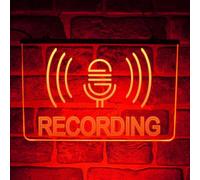 Recording On Air Neon LED Light Sign | Multicolour Hanging Wall Display for DJ Booth, Music Studio, YouTube, Podcast, Radio Room | USB Powered (Multicolour)