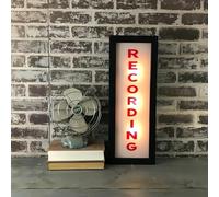 Recording RGB LED Neon Lightbox Wall Mountable Pulsing Remote Control Light Sign Illuminated Lights for Recording Studio Cinema Libraries Cafes Home Company USB Powered