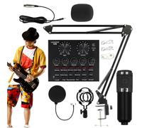 Recording Studio Equipment - Condenser Microphone Kit, User-Friendly Setup | Professional Set with Streaming Accessories for Singers and Anchors to Create Clear Audio in Home Studios and Live Broa