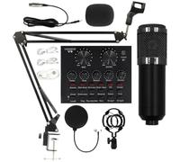 Recording Studio Equipments - Plug and Play Microphone Set, Streaming Podcast Kit | Live Recording Stand Bundle, User-Friendly Audio Interface for Game Voiceover Studio Production