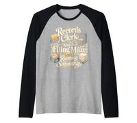 Records Clerk Keeps The Filing Maze Running Smoothly Raglan Baseball Tee