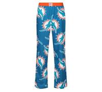 Recovered NFL Dolphins Lounge Pants - Adults Aqua Miami American Football League All Over Print Cotton Pyjamas Bottom for Loungewear Nightwear
