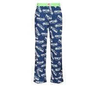 Recovered NFL Seahawks Lounge Pants - Adults Navy Seattle American Football League All Over Print Cotton Pyjamas Bottom for Loungewear Nightwear