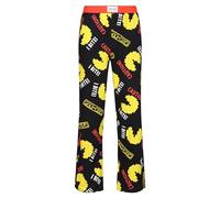 Recovered Pac-Man Adults Lounge Pants - Mens PJs Caution I Bite Printed Cotton Fabric Bottoms for Loungewear Nightwear