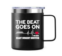 Recovery Gifts Heart Surgery, Heart Attack Survivor Heartbeat for Coronary Artery Patient From Doctor Nurse, Bypass Surgery 12oz Mug, Open Heart Surgery Gifts, Gifts for Women Men