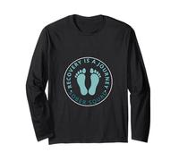 Recovery is A Journey Sober Squad w/Barefoot Graphic in Mid Long Sleeve T-Shirt