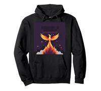 Recovery Is Possible Phoenix Rising Inspirational Pullover Hoodie, Adult Unisex, Black, S