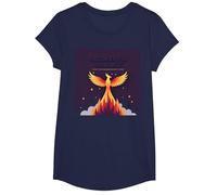 Recovery is Possible Phoenix Rising Inspirational T-Shirt, Girls, Navy, Medium