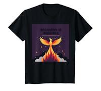 Recovery is Possible Phoenix Rising Inspirational T-Shirt, Kids, Black, 4 Years