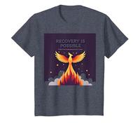 Recovery is Possible Phoenix Rising Inspirational T-Shirt, Kids, Heather Blue, 4 Years