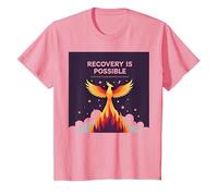 Recovery is Possible Phoenix Rising Inspirational T-Shirt, Kids, Pink, 3 Years