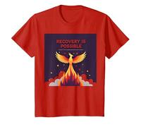 Recovery is Possible Phoenix Rising Inspirational T-Shirt, Kids, Red, 12 Years