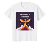 Recovery is Possible Phoenix Rising Inspirational T-Shirt, Kids, White, 4 Years