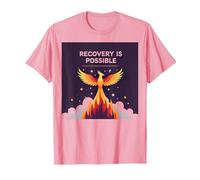 Recovery is Possible Phoenix Rising Inspirational T-Shirt, Men, Pink, M