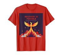 Recovery is Possible Phoenix Rising Inspirational T-Shirt, Men, Red, XXL
