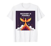 Recovery is Possible Phoenix Rising Inspirational T-Shirt, Men, White, 4XL