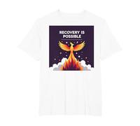 Recovery is Possible Phoenix Rising Inspirational T-Shirt, Men's Big and Tall, White, 4X Tall