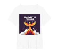 Recovery is Possible Phoenix Rising Inspirational T-Shirt, Women's Plus, White, 4X