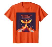 Recovery is Possible Phoenix Rising Inspirational T-Shirt, Youth, Orange, X-Small