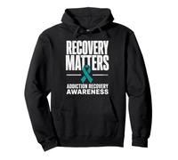 Recovery Matters Drug Alcohol Addiction Awareness Teal Pullover Hoodie