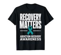 Recovery Matters Drug Alcohol Addiction Awareness Teal T-Shirt